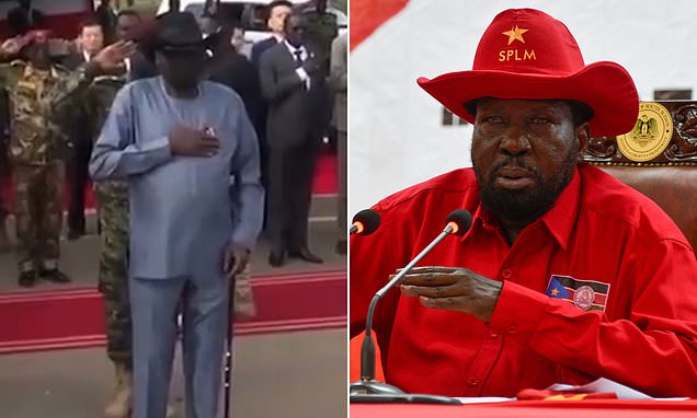 South Sudan's 71-year-old president wets himself on live television while opening new road project